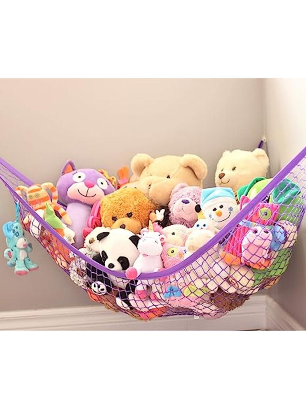 MiniOwls Toy Hammock Organizer, XL Purple Stuffed Animals Storage ~ NEW